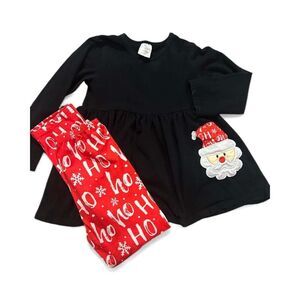 Girls Christmas Santa Claus Legging Set